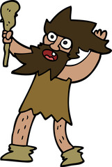 cartoon doodle cave man