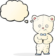 cartoon cute little bear with thought bubble