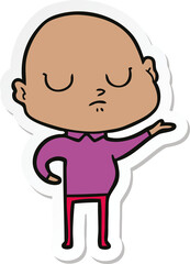 Obraz premium sticker of a cartoon bald man