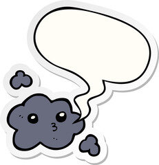 cute cartoon cloud and speech bubble sticker