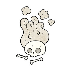 textured cartoon skull and bones