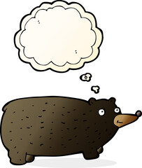 funny cartoon bear with thought bubble