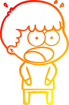 recommend clip art: warm gradient line drawing cartoon shocked man