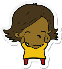 sticker of a cartoon woman