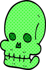 cartoon doodle spooky skull