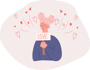 Valentine's Day. valentine's day girl illustration