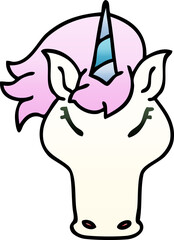 quirky gradient shaded cartoon unicorn