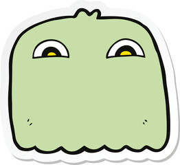 sticker of a cartoon ghost