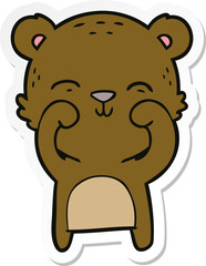 sticker of a happy cartoon bear
