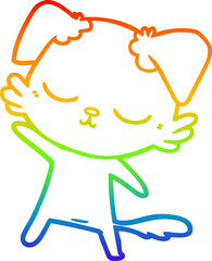 rainbow gradient line drawing cute cartoon dog