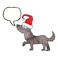 speech bubble textured cartoon dog