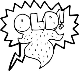 speech bubble cartoon old sign