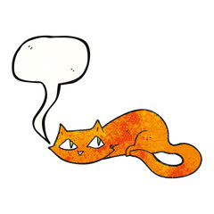 speech bubble textured cartoon cat