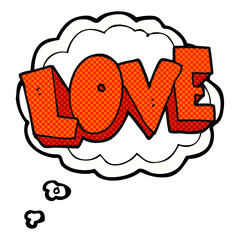 thought bubble cartoon love symbol