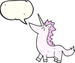 comic book speech bubble cartoon unicorn