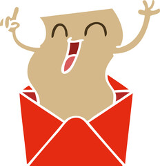 quirky hand drawn cartoon happy letter