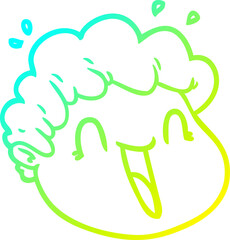 cold gradient line drawing cartoon male face