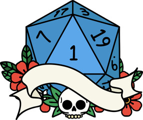 natural one d20 dice roll illustration