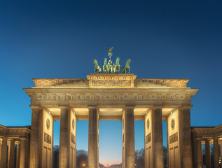 Illuminated Brandenburg Gate at night - Berlin, Germany