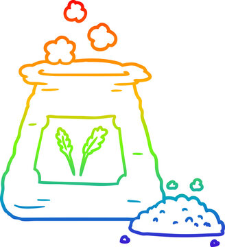 recommend clip art: rainbow gradient line drawing cartoon bag of flour