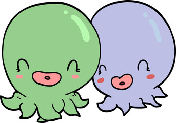 two cartoon octopi