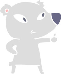 cute flat color style cartoon bear