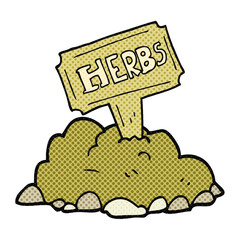cartoon herbs sign