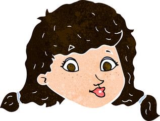 cartoon pretty female face