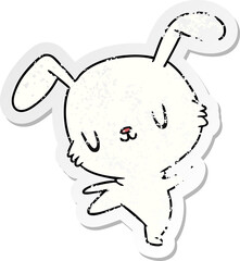 distressed sticker cartoon kawaii cute furry bunny