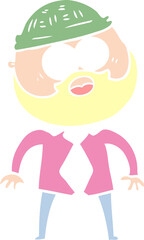 flat color style cartoon bearded man