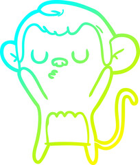 cold gradient line drawing cartoon monkey