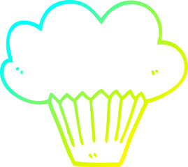 cold gradient line drawing cartoon muffin