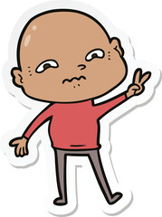 sticker of a cartoon nervous man