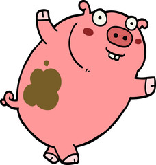funny cartoon pig