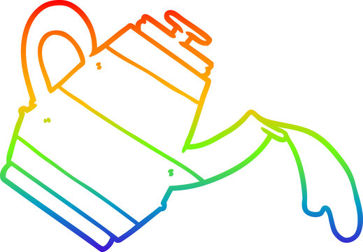 recommend clip art: rainbow gradient line drawing cartoon kettle