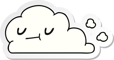 sticker cartoon of kawaii happy cloud