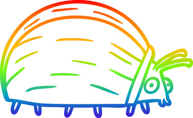 rainbow gradient line drawing huge cartoon bug