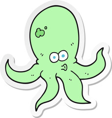 sticker of a cartoon octopus