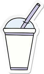 sticker of a quirky hand drawn cartoon soft drink