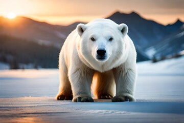 Obraz premium polar bear on ice