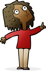 cartoon curious woman