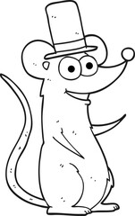 black and white cartoon mouse in top hat