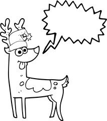 speech bubble cartoon crazy reindeer