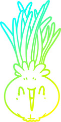 cold gradient line drawing cartoon onion