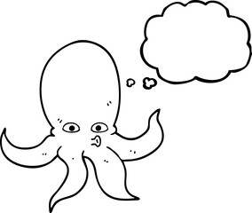 thought bubble cartoon octopus