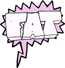 speech bubble cartoon FAT symbol