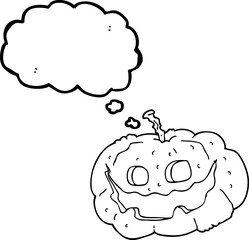 thought bubble cartoon halloween pumpkin