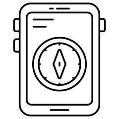Unique design icon of mobile compass 