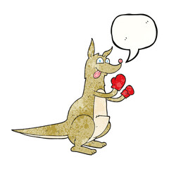 speech bubble textured cartoon boxing kangaroo