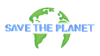 Only One Earth - World Environment day concept design, 5 June holiday. Creative Illustration with text save the planet on transparent background. Ecology, protection of nature and the environment